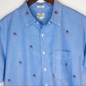 J. Crew Short Sleeve Pima Cotton Flag Peace Shirt